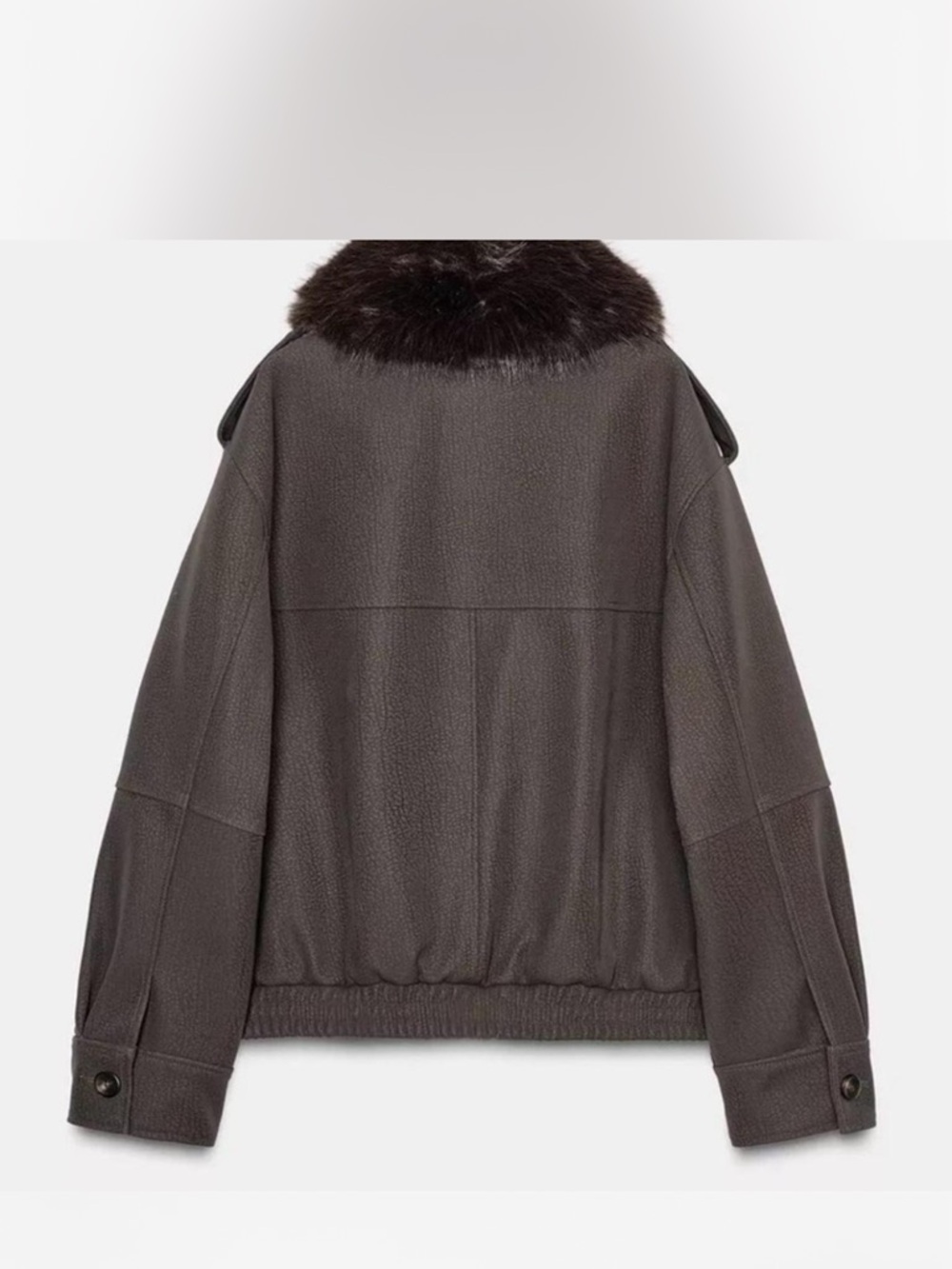 ZARA Dark Brown Women's Bomber Jacket - Picture 7 of 8